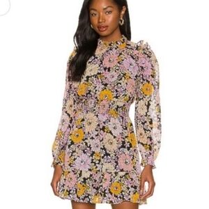 Steve Madden NWT BB Dakota Orange Blossom Mini Dress in Black Size Small